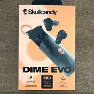 Skullcandy Dime Evo True Wireless Earbuds - Black and Orange